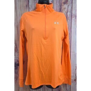 Under Armour Orange Quarter-Zip Semi-Fitted Shirt Medium